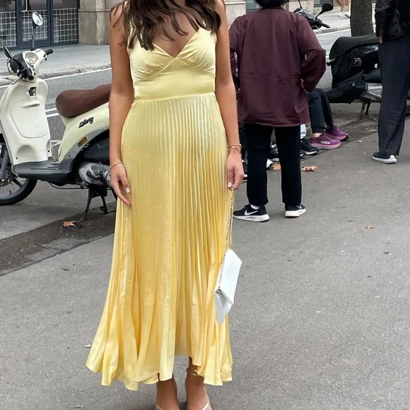 yellow formal wedding guest dress Strapless Long Wedding Guest Dress with Popover Bodice– PromGirl main image 1